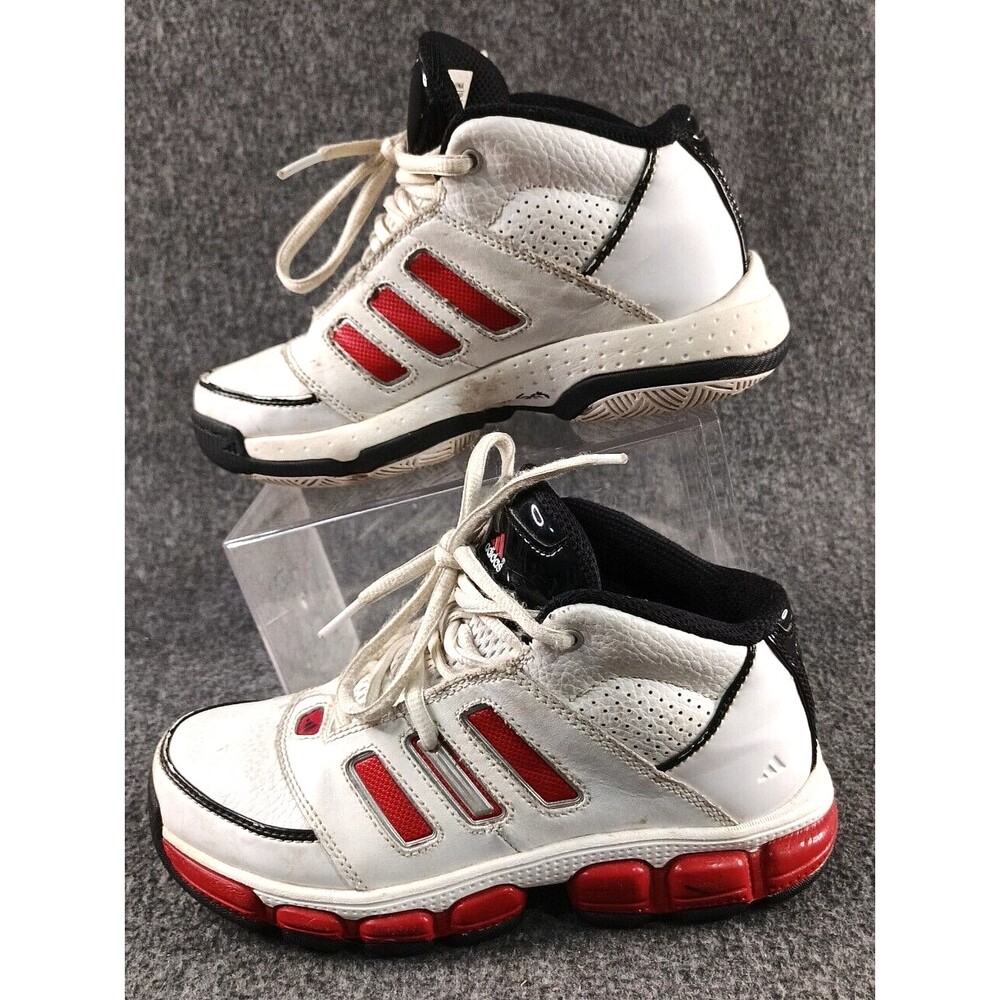 ADIDAS CLJ 657001 KIDS HIGH TOP WHITE W RED HIGH TOP SHOES SZ 1